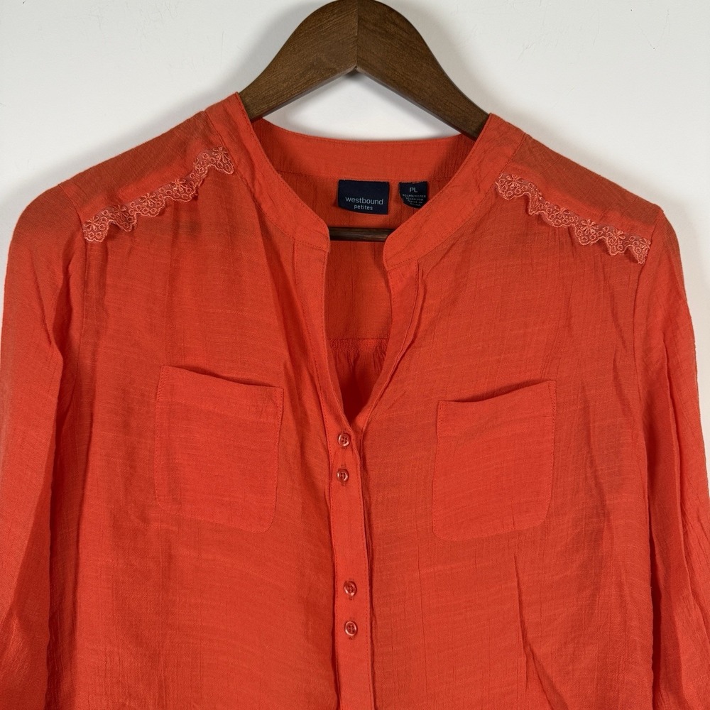 Westbound Petites‎ Women's Button Down Sheer Shirt Size Large Petite Bundle Of 2 - Picture 9 of 12